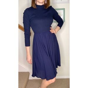 Altar’d State Mock Neck Chiffon Skirt Dress - small. B3